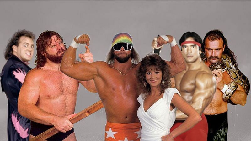 The first-ever Survivor Series team: Macho Man Randy Savage, Hacksaw Jim Duggan, Ricky